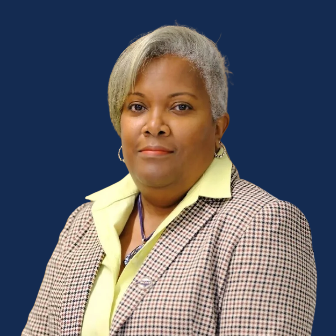 Bernice Russell-Bond - Headshot (blue bkg)